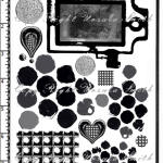 Grunge Mirror and Punchanella Rubber Stamps