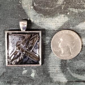 Gray Metallic Dragonfly Ceramic Pendant