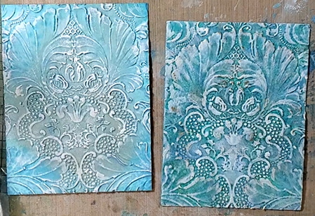 Embossed and Re-Embossed Cardstock with Distress Oxide Sprays